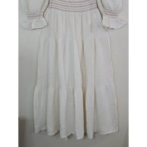 Nothing Fits But Yumi Dress Womens Size Medium Cream Puff Sleeve Mommy & Me - Picture 7 of 15